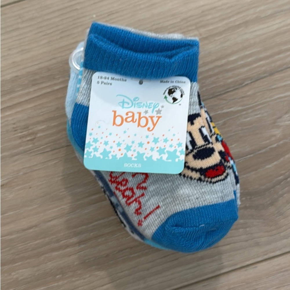 Disney Blue Mickey Mouse Kids Socks- 5 pairs